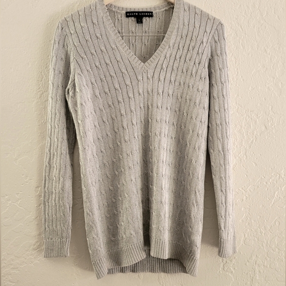 Ralph Lauren Silver Sweater Size Large
